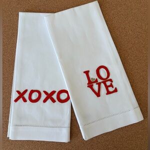 Pair of  hand embroidered cotton hand towels